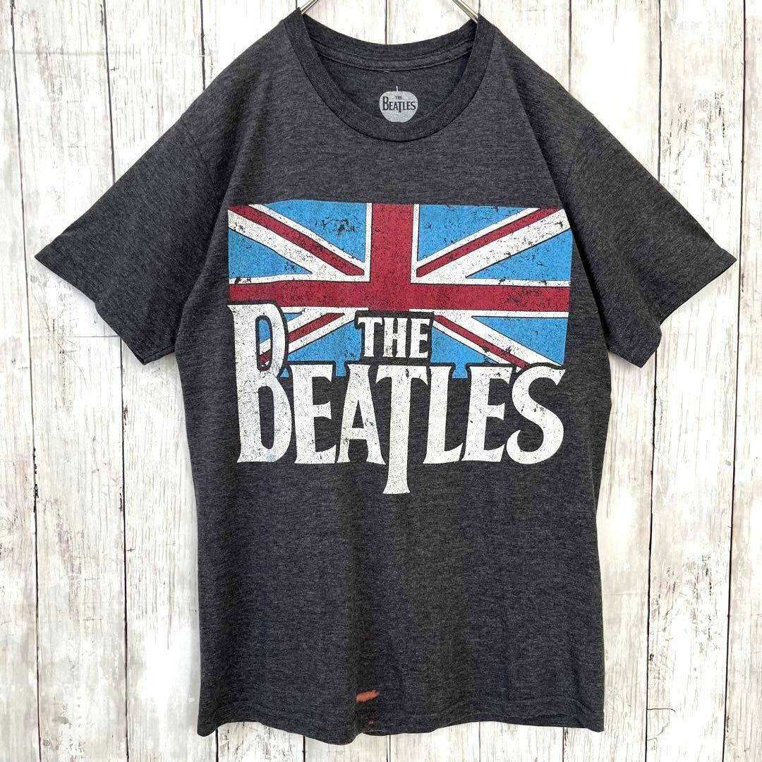 MUSIC TEE(ミュージックティー)のロックバンドTシャツ古着THE BEATLESビートルズユニオンジャックプリント メンズのトップス(Tシャツ/カットソー(半袖/袖なし))の商品写真