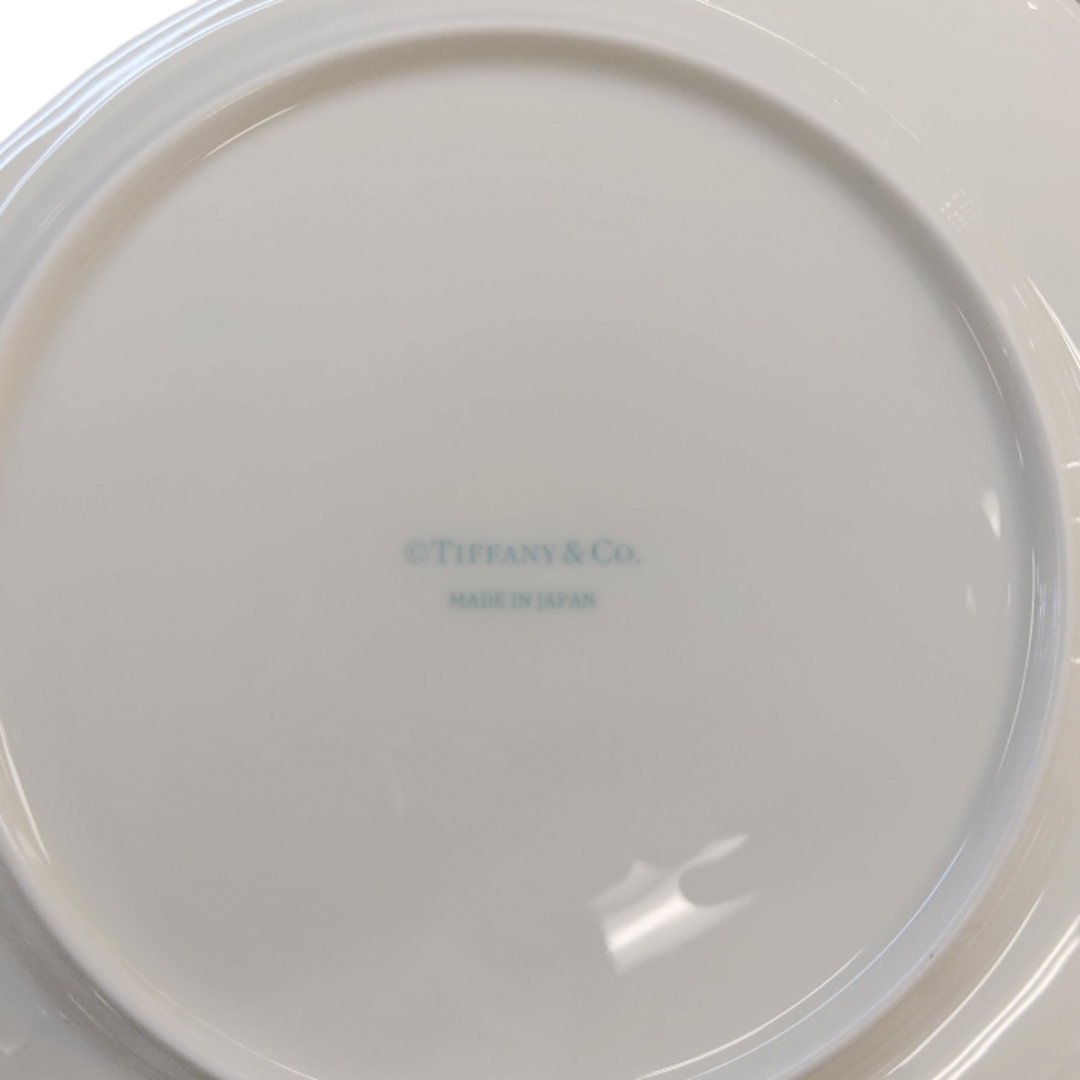 Tiffany & Co.(ティファニー)のTIFFANY&Co. ティファニー プラチナブルーバンド デザートプレート ペア お皿 食器 ホワイト 中古 T1 インテリア/住まい/日用品のキッチン/食器(食器)の商品写真