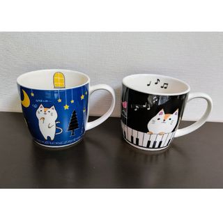 にゃん太　マグカップ　星空＆ピアノ　猫(グラス/カップ)