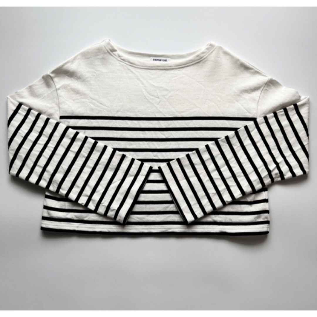 DEUXIEME CLASSE(ドゥーズィエムクラス)のDeuxieme Classe Cropped Stripe Tシャツ レディースのトップス(カットソー(長袖/七分))の商品写真