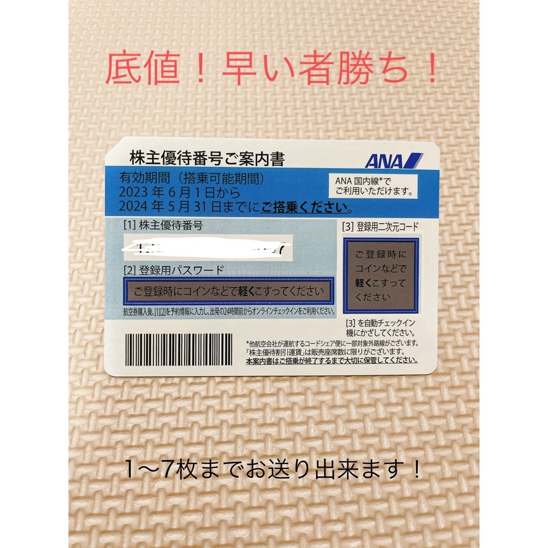 ANA(全日本空輸)(エーエヌエー(ゼンニッポンクウユ))のANA株主優待航空券 チケットの乗車券/交通券(航空券)の商品写真