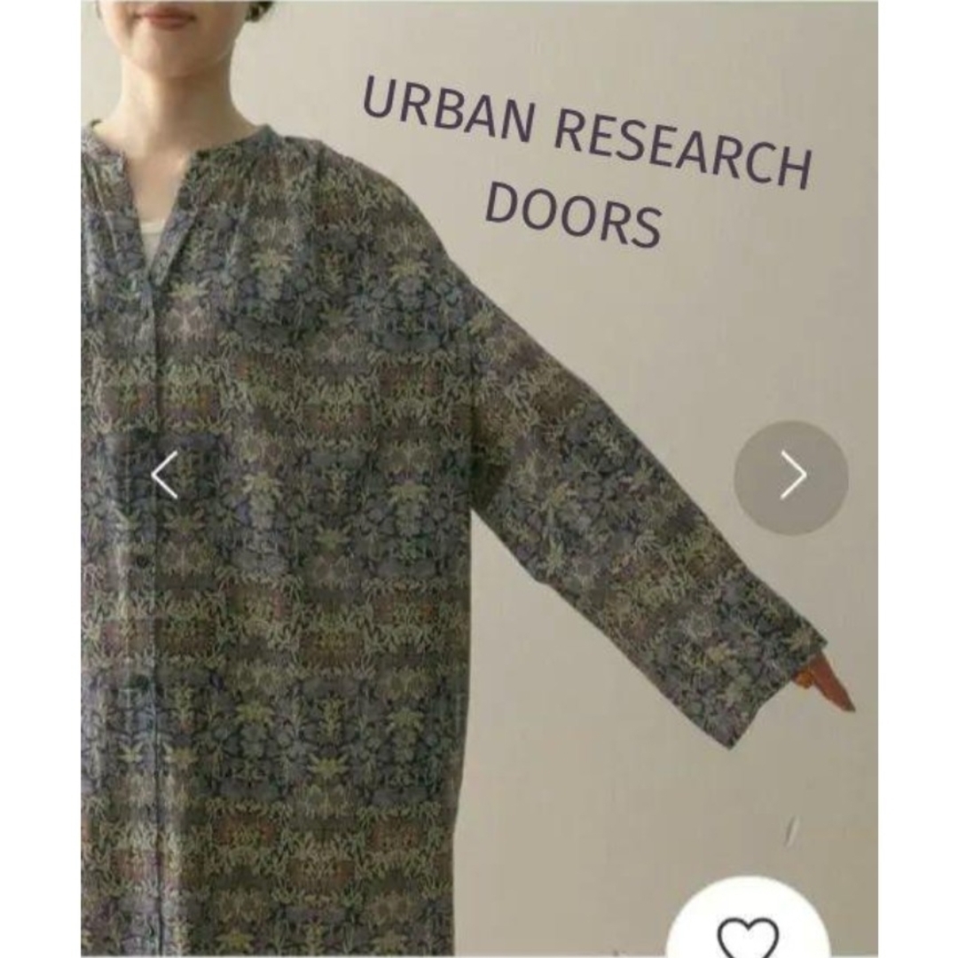 URBAN RESEARCH DOORS(アーバンリサーチドアーズ)の美品 アーバンリサーチドアーズ コットンボイルアラベスクプリントワンピース レディースのワンピース(ひざ丈ワンピース)の商品写真