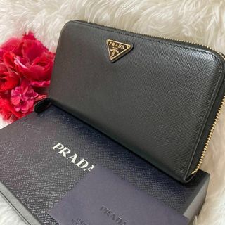 プラダ(PRADA)の美品✨PRADA サフィアーノ レザー ラウンドファスナー 長財布(財布)