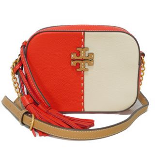 トリーバーチ(Tory Burch)のTory Burch トリーバーチ マックグロー カメラバッグ ロゴ レッド アイボリー バイカラー チェーンバッグ ダブルT ショルダーバッグ 64447(ショルダーバッグ)