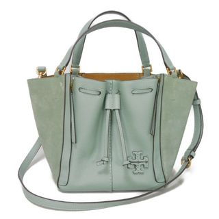 トリーバーチ(Tory Burch)のTory Burch トリーバーチ マックグロー ドラゴンフライ ドローストリング 巾着 パステル 2WAY ショルダーバッグ ダブルT ブルーセラドン ハンドバッグ 144851(ハンドバッグ)