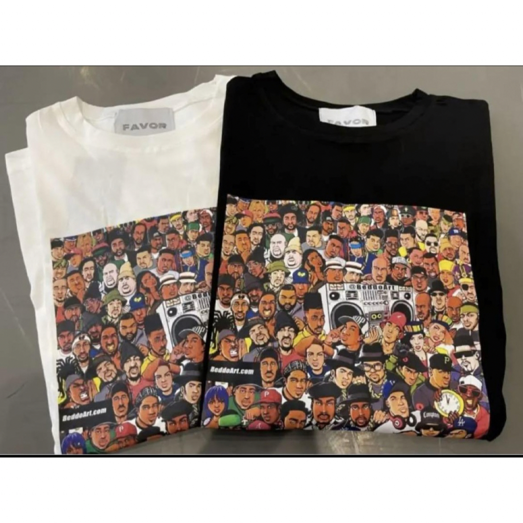 新品タグ付 群衆プリント 両面プリント Tシャツ ロンT 長袖 黒 M メンズのトップス(Tシャツ/カットソー(七分/長袖))の商品写真
