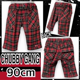 チャビーギャング(CHUBBYGANG)の【CHUBBY GANG/90】ジップ装飾付チェック柄ハーフパンツ(パンツ/スパッツ)