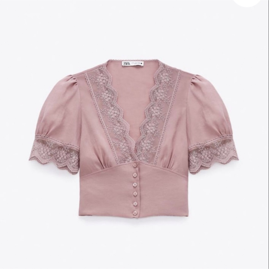 ZARA レースショート丈トップス ブラウス レース カットソー Vネック | フリマアプリ ラクマ ZARA レースショート丈トップス ブラウス レース カットソー Vネック | フリマアプリ ラクマ