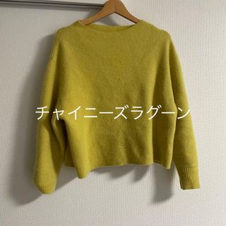 アパートバイローリーズ(apart by lowrys)のapartbylowrys チャイニーズラクーン　ニット　イエロー　フリーサイズ(ニット/セーター)