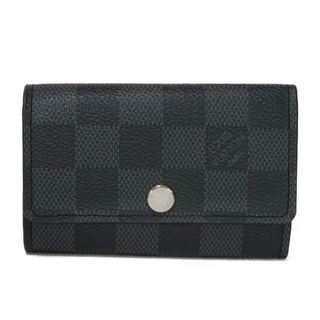 ルイヴィトン(LOUIS VUITTON)のLOUIS VUITTON ルイ・ヴィトン ミュルティクレ 6 新型 RFID ロゴ スナップボタン 6連 ブラック 市松模様 ダミエ グラフィット ノワール キーケース N62662(キーケース)