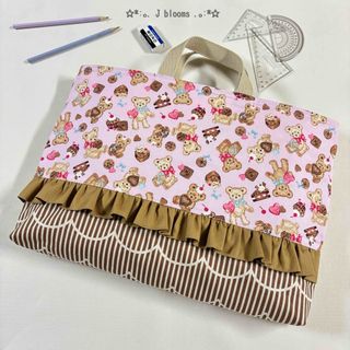 ハンドメイド♡スイーツくまさんのレッスンバッグ♡入園 入学 女の子(バッグ/レッスンバッグ)