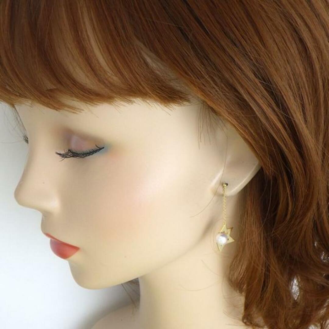 TASAKI(タサキ)のタサキ 田崎真珠 TASAKI ピアス コメット プラス E-4344-18KYG 彗星 チェーン スウィング ドロップ あこや真珠 6.9mm珠 K18YG 【中古】 レディースのアクセサリー(ピアス)の商品写真