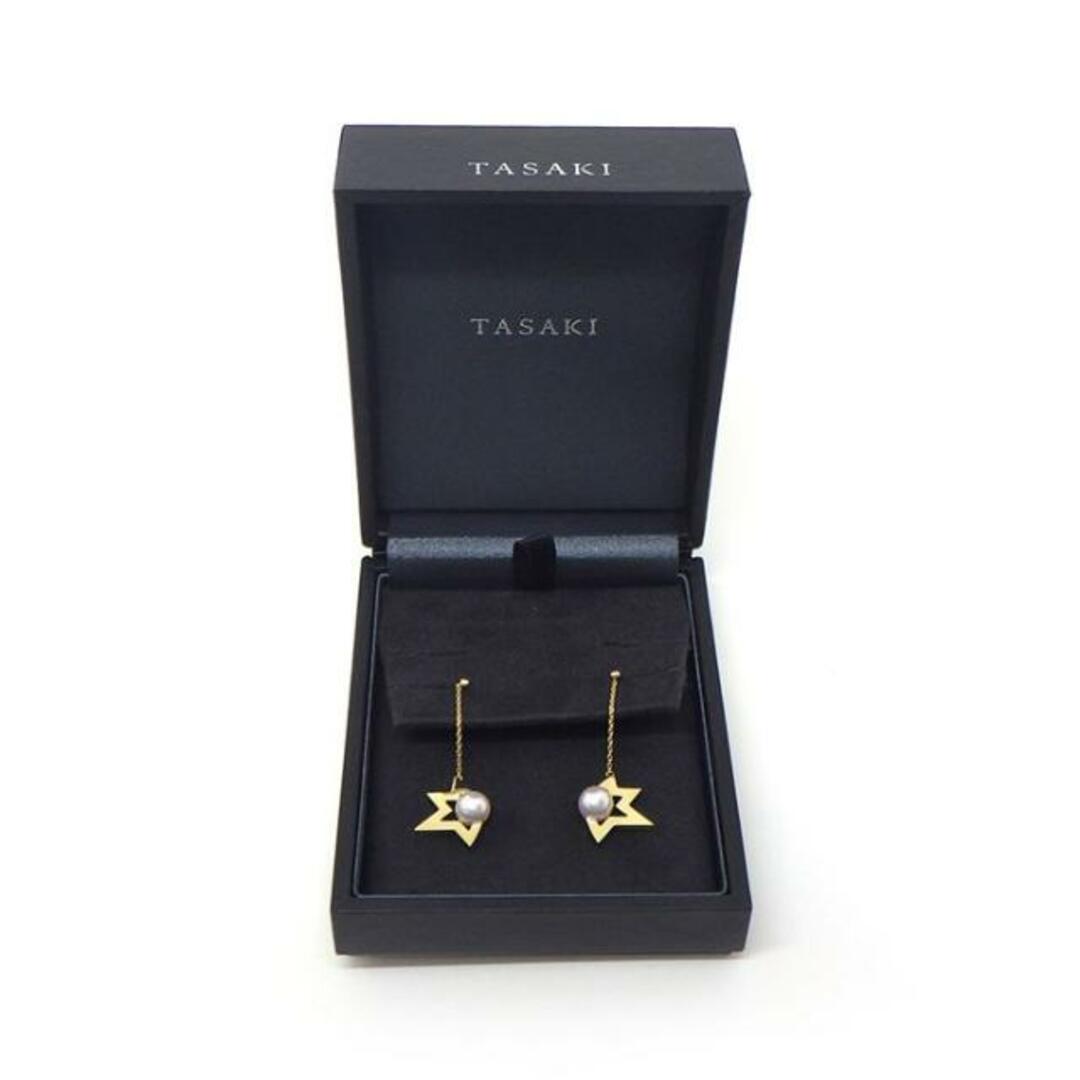 TASAKI(タサキ)のタサキ 田崎真珠 TASAKI ピアス コメット プラス E-4344-18KYG 彗星 チェーン スウィング ドロップ あこや真珠 6.9mm珠 K18YG 【中古】 レディースのアクセサリー(ピアス)の商品写真