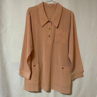 サーモンピンクブラウス　t030(シャツ/ブラウス(長袖/七分))