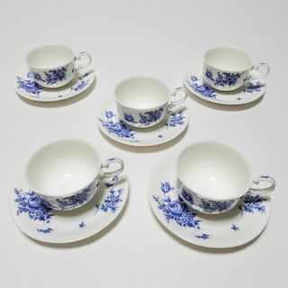 ナルミ(NARUMI)のNARUMI ナルミ Bone China ブルー 花柄 カップ＆ソーサー 5客(グラス/カップ)