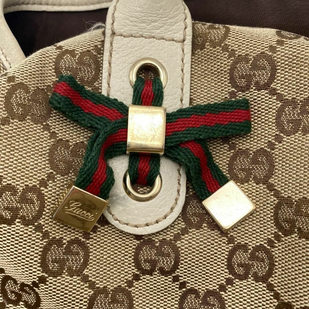 Gucci(グッチ)のGUCCI GGキャンバス トートバッグ プリンシー シェリーライン ホワイト レディースのバッグ(トートバッグ)の商品写真