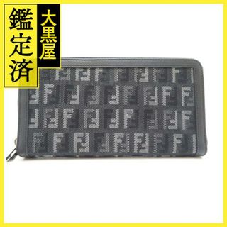 フェンディ(FENDI)のフェンディ ズッカ 長財布 ブラック キャンバス／レザー 8M0024【430】(財布)