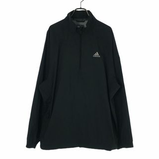 アディダス(adidas)のアディダス ゴルフ ウインドブレーカー O ブラック adidas CLIMAPROOF ハーフジップ スポーツ メンズ 古着 【240410】 メール便可(ウエア)