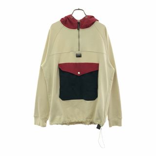 volcom - ボルコム 長袖 ハーフジップ スウェットパーカー L ホワイト系 VOLCOM プルオーバー メンズ 古着 【240410】