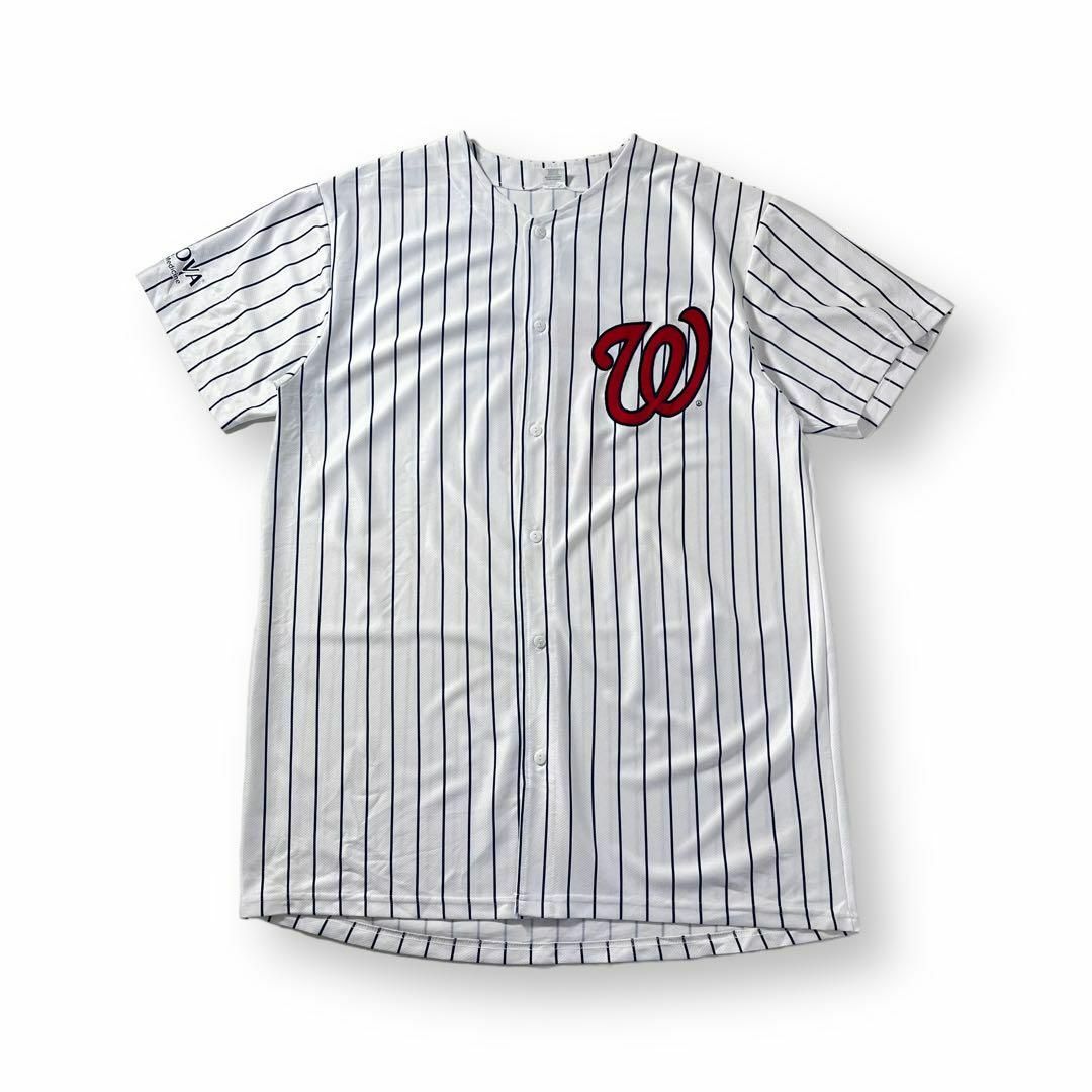 MLB(メジャーリーグベースボール)のワシントン・ナショナルズ ユニフォーム オフィシャル アメリカ 古着 L スポーツ/アウトドアの野球(応援グッズ)の商品写真