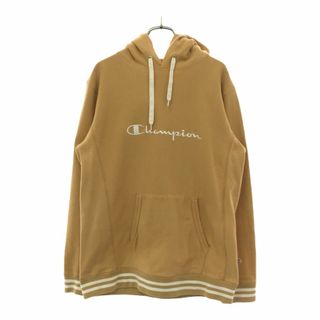 Champion - チャンピオン ロゴ刺繍 長袖 リバースウィーブ スウェットパーカー L イエロー系 Champion プルオーバー トレーナー メンズ 古着 【240410】