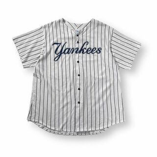 マジェスティック(Majestic)のUSA製 ニューヨークヤンキース マジェスティック ベースボールシャツ 古着(応援グッズ)