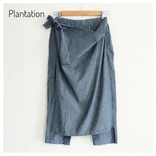 Plantation - プランテーション コットン エプロンパンツ テーパードパンツ インディゴ M