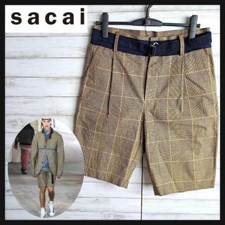 サカイ(sacai)の【ランウェイ着用】サカイ チェック ハーフパンツ ショートパンツ ベルト(ショートパンツ)