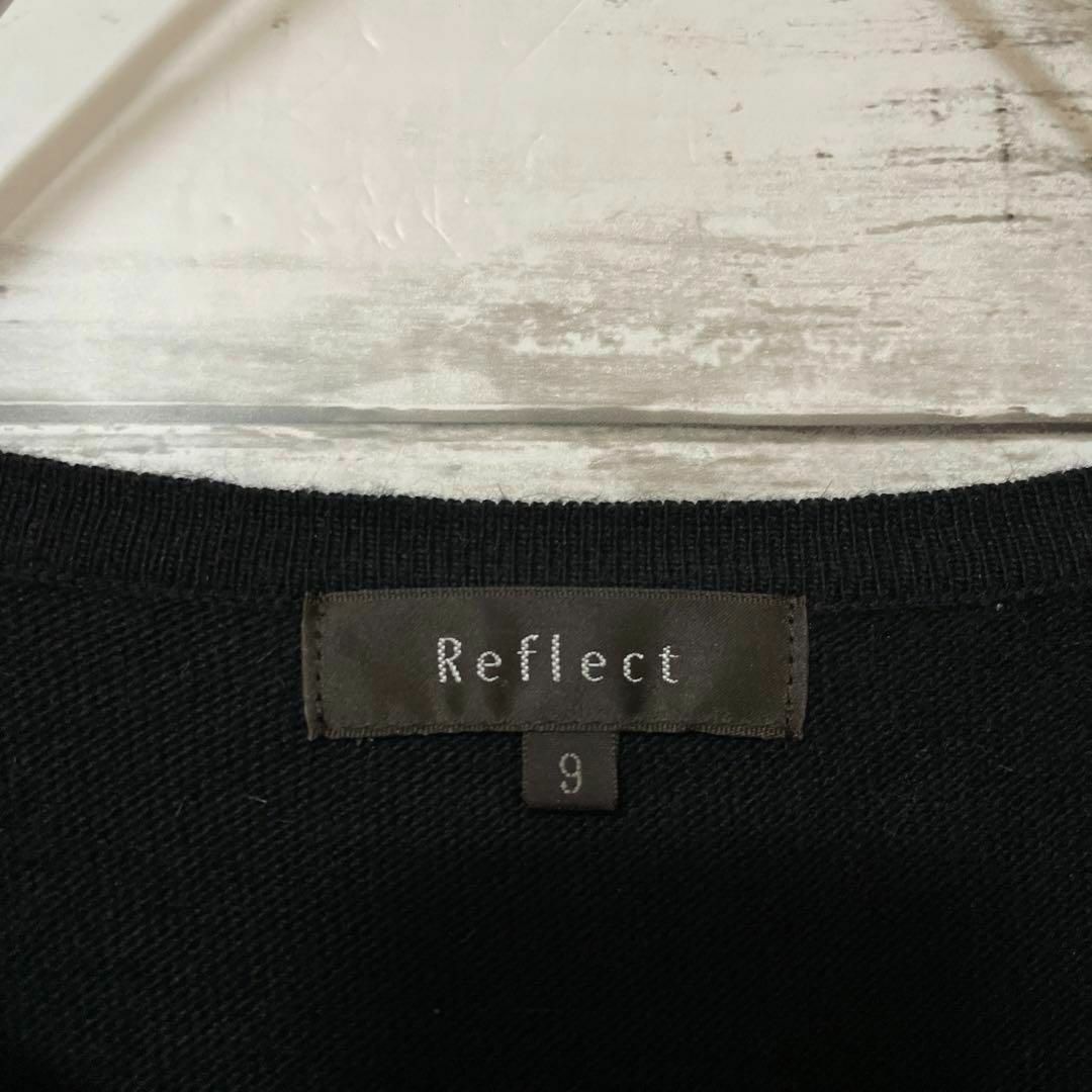 ReFLEcT(リフレクト)のReflect ビジュー付き半袖ニット アンゴラ混 黒 パール スパンコール レディースのトップス(ニット/セーター)の商品写真