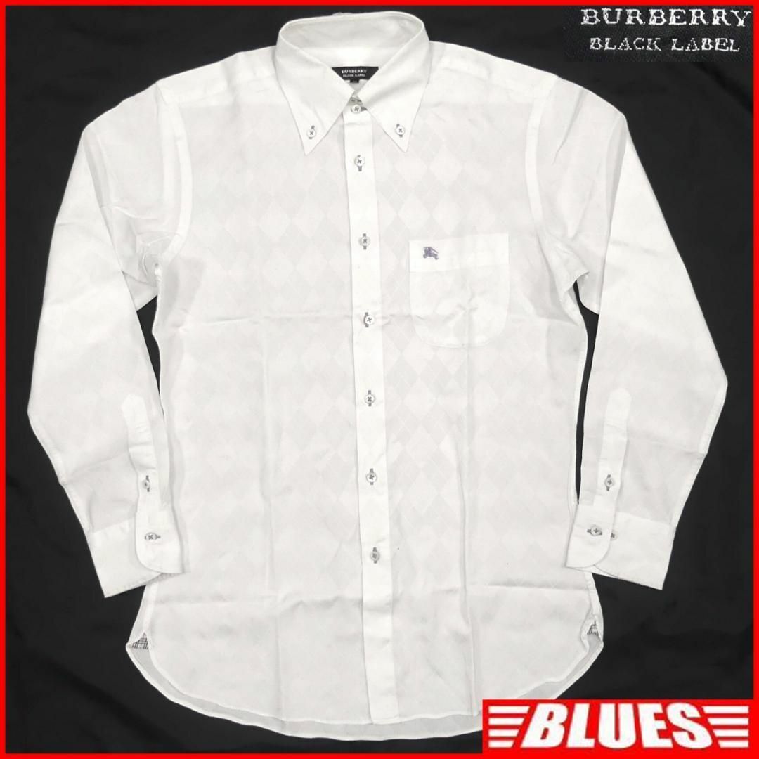 BURBERRY BLACK LABEL(バーバリーブラックレーベル)の廃盤 バーバリーブラックレーベル シャツ アーガイル チェック 白 TN1718 メンズのトップス(Tシャツ/カットソー(七分/長袖))の商品写真
