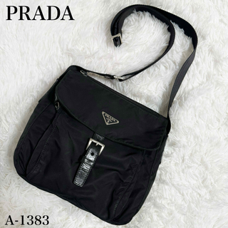 プラダ(PRADA)の美品✨PRADA プラダ　三角ロゴ　テスートナイロン×レザー　ショルダーバッグ(ショルダーバッグ)