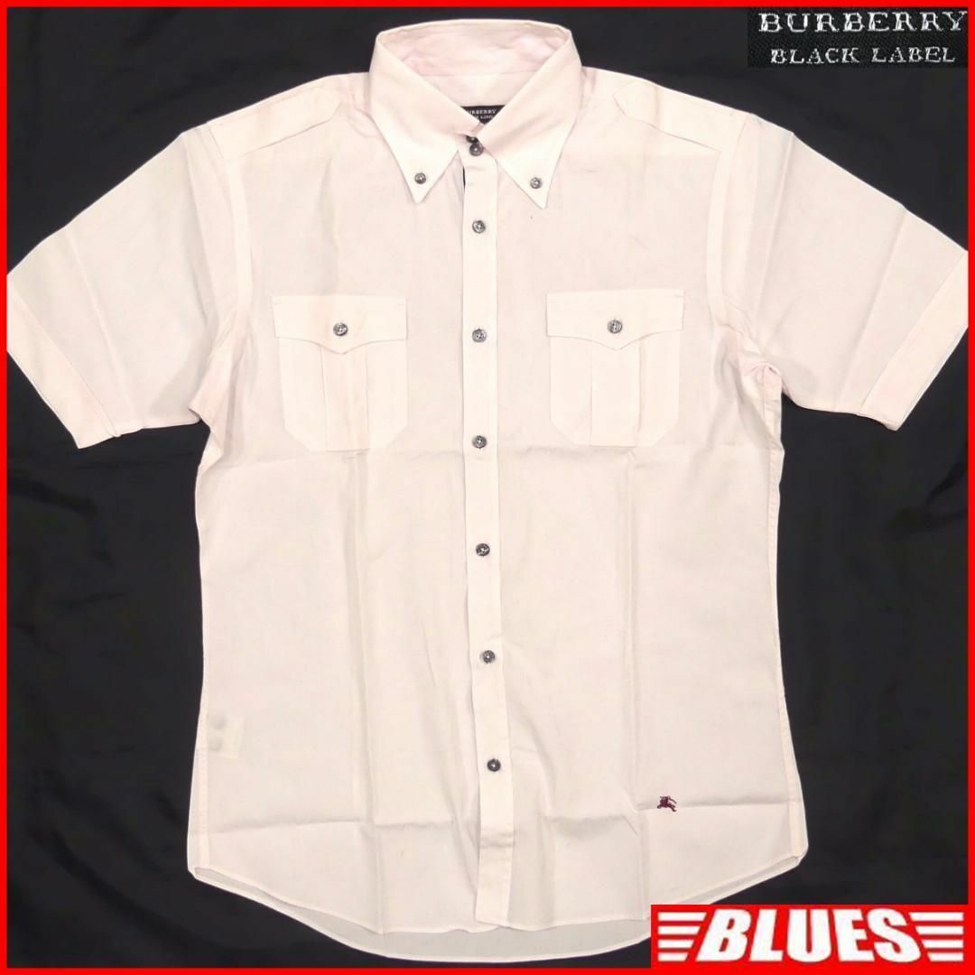 BURBERRY BLACK LABEL(バーバリーブラックレーベル)の廃盤 バーバリーブラックレーベル シャツ M 半袖 ピンク 刺繍 TN1720 メンズのトップス(Tシャツ/カットソー(半袖/袖なし))の商品写真