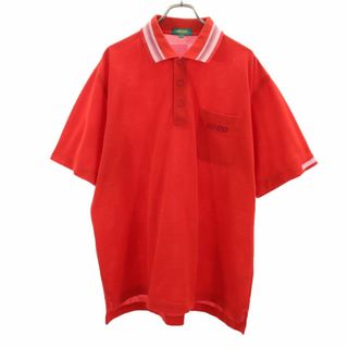 ケンゾーゴルフ 90s オールド 半袖 ポロシャツ 5 レッド KENZO GOLF 鹿の子 メンズ 古着 【240410】(ポロシャツ)