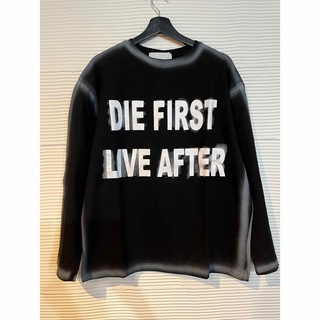 新品 スプレープリントロンT メンズプリントロンT オーバーサイズロンT 黒 M(Tシャツ/カットソー(七分/長袖))