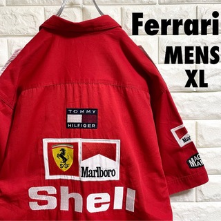 フェラーリ(Ferrari)の激レア　フェラーリ　半袖レーシングシャツ　マルボロ　シェル　メンズXLサイズ(シャツ)