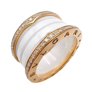 ブルガリ(BVLGARI)の　ブルガリ BVLGARI ビーゼロワン リング 4バンド(M)  #57  K18PG/ホワイトセラミック ダイヤモンド ジュエリー(リング(指輪))