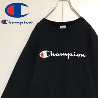 Champion - 【人気定番デザイン】チャンピオン プリントロゴスウェット ブラック F924