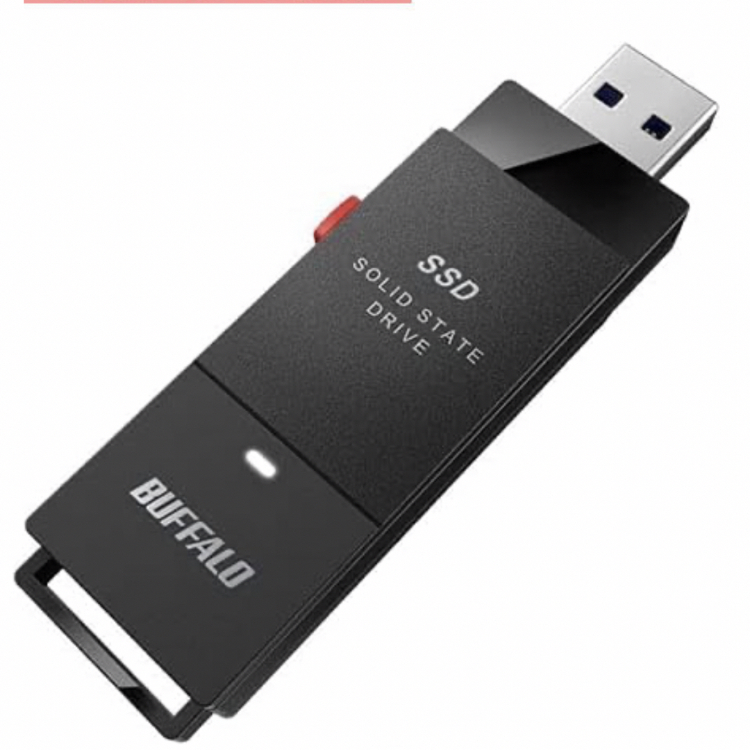 Buffalo(バッファロー)のBUFFALO 外付けSSD SSD-PUT1.0U3-BKC スマホ/家電/カメラのPC/タブレット(PC周辺機器)の商品写真