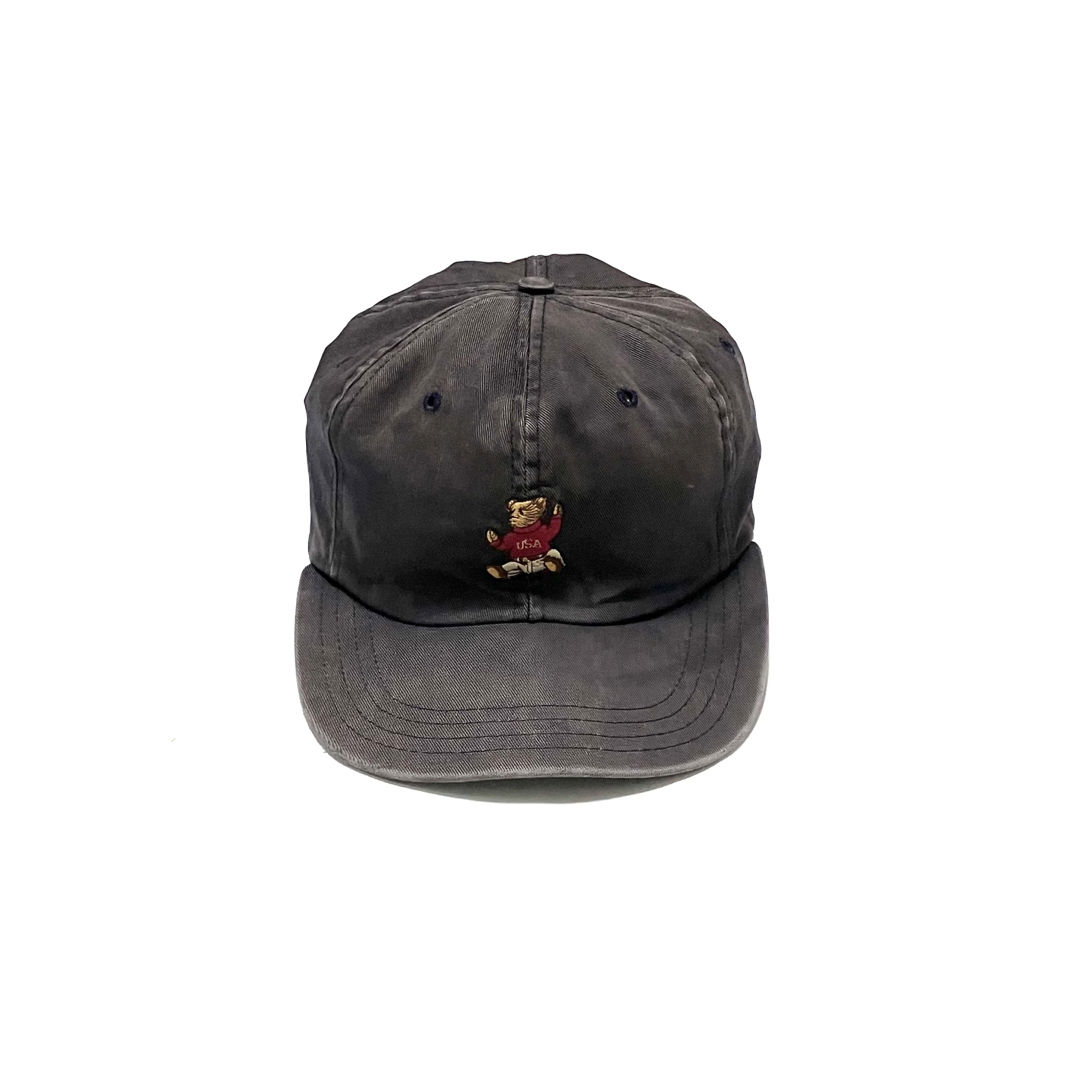 POLO RALPH LAUREN(ポロラルフローレン)のUSA製 ポロベア POLO SPORT ポロスポーツ ダッドキャップ  黒 メンズの帽子(キャップ)の商品写真