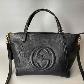 グッチ(Gucci)のGucci 美品 2way 黒 ソーホー インターロッキングG ハンドバッグッチ(ショルダーバッグ)