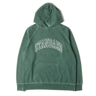 STANDARD CALIFORNIA スタンダードカリフォルニア パーカー サイズ:L 22SS ロゴ ライトウェイト スウェットパーカー SD Pima Cotton Hood Sweat トップス フーディー プルオーバー 裏毛 ピグメント染め グリーン 日本製 【メンズ】【中古】