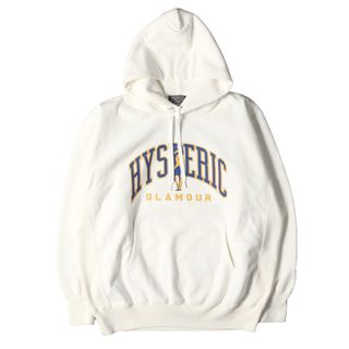 ヒステリックグラマー(HYSTERIC GLAMOUR)の新品 HYSTERIC GLAMOUR ヒステリックグラマー パーカー サイズ:XL 23AW HYSTERIC GIRL カレッジ ロゴ ヘビーウエイト スウェットパーカー トップス フーディー プルオーバー 裏毛 ダーティーホワイト 日本製 【メンズ】(パーカー)