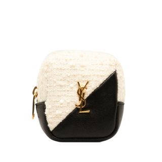 サンローラン(Saint Laurent)の美品 サンローラン ジェイミー キューブ ポーチ チャーム 669964 キャンバス レディース SAINT LAURENT 【1-0144683】(ポーチ)