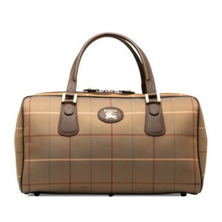 バーバリー チェック ボストンバッグ キャンバス レディース BURBERRY 【1-0144937】