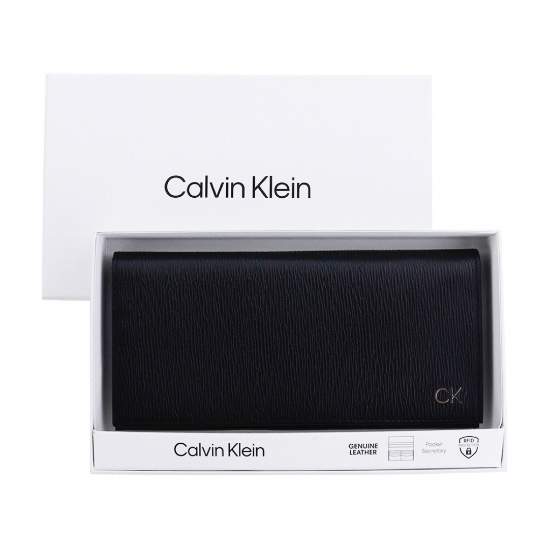 Calvin Klein(カルバンクライン)のカルバンクライン 財布 長財布 Calvin Klein レザー ブラック 長札 メンズのファッション小物(長財布)の商品写真