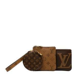 ルイヴィトン(LOUIS VUITTON)の美品 ルイ ヴィトン モノグラム ジャイアント リバース ポシェット トリオ ポシェット アクセサリーポーチ M68756 PVC レディース LOUIS VUITTON 【228-45641】(ポーチ)