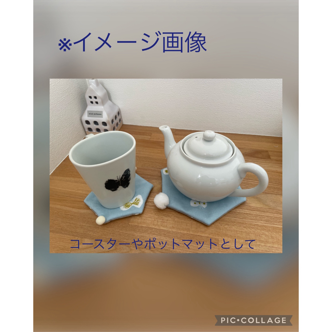 ポンポンインテリアマットS　ミナペルホネン　ハンドメイド ハンドメイドの生活雑貨(その他)の商品写真