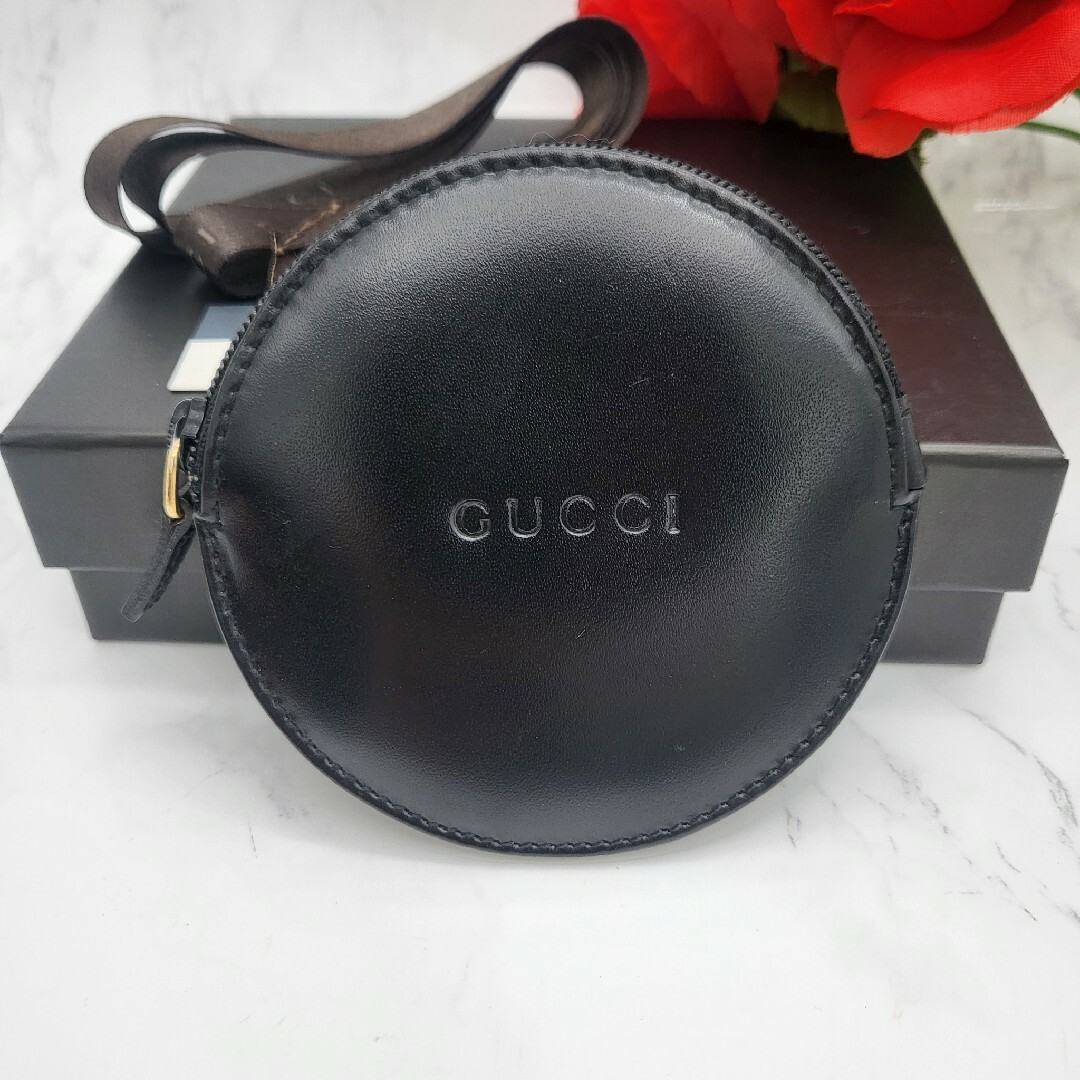 Gucci(グッチ)の【美品】 GUCCI グッチ ロゴ コインケース 小銭入れ 財布 丸型 レディースのファッション小物(財布)の商品写真