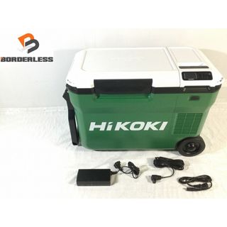 ヒタチ(日立)の☆比較的綺麗☆HiKOKI ハイコーキ 18V コードレス冷温庫 UL18DB 本体+アダプター アグレッシブグリーン キャンプ 車内 88918(工具)