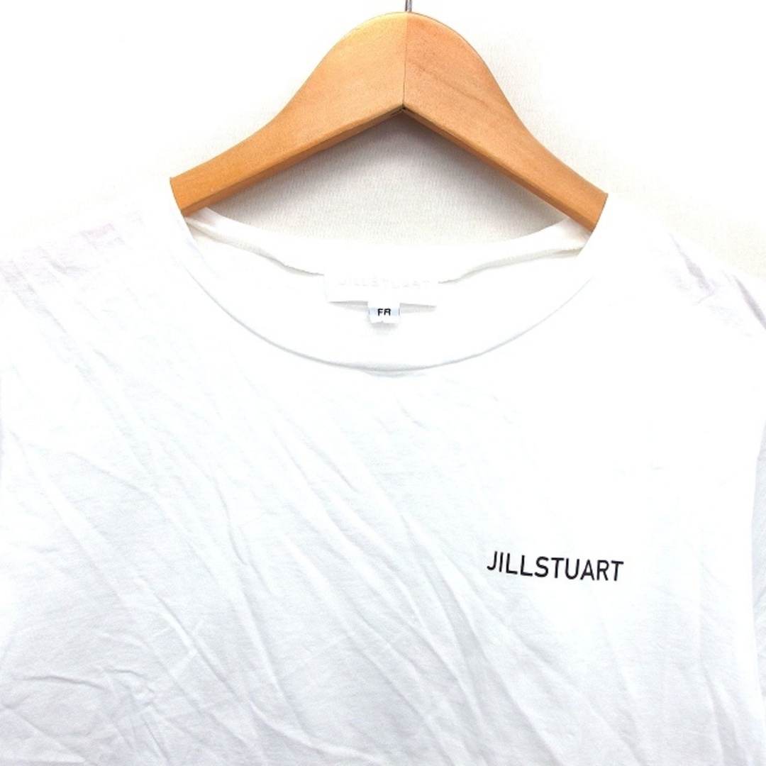 JILLSTUART(ジルスチュアート)のジルスチュアート カットソー Tシャツ ボートネック ロゴ プリント 透け感  レディースのトップス(Tシャツ(半袖/袖なし))の商品写真